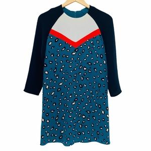 Zara Mod Style Animal Print 3/4 Sleeve Dress  Size XS